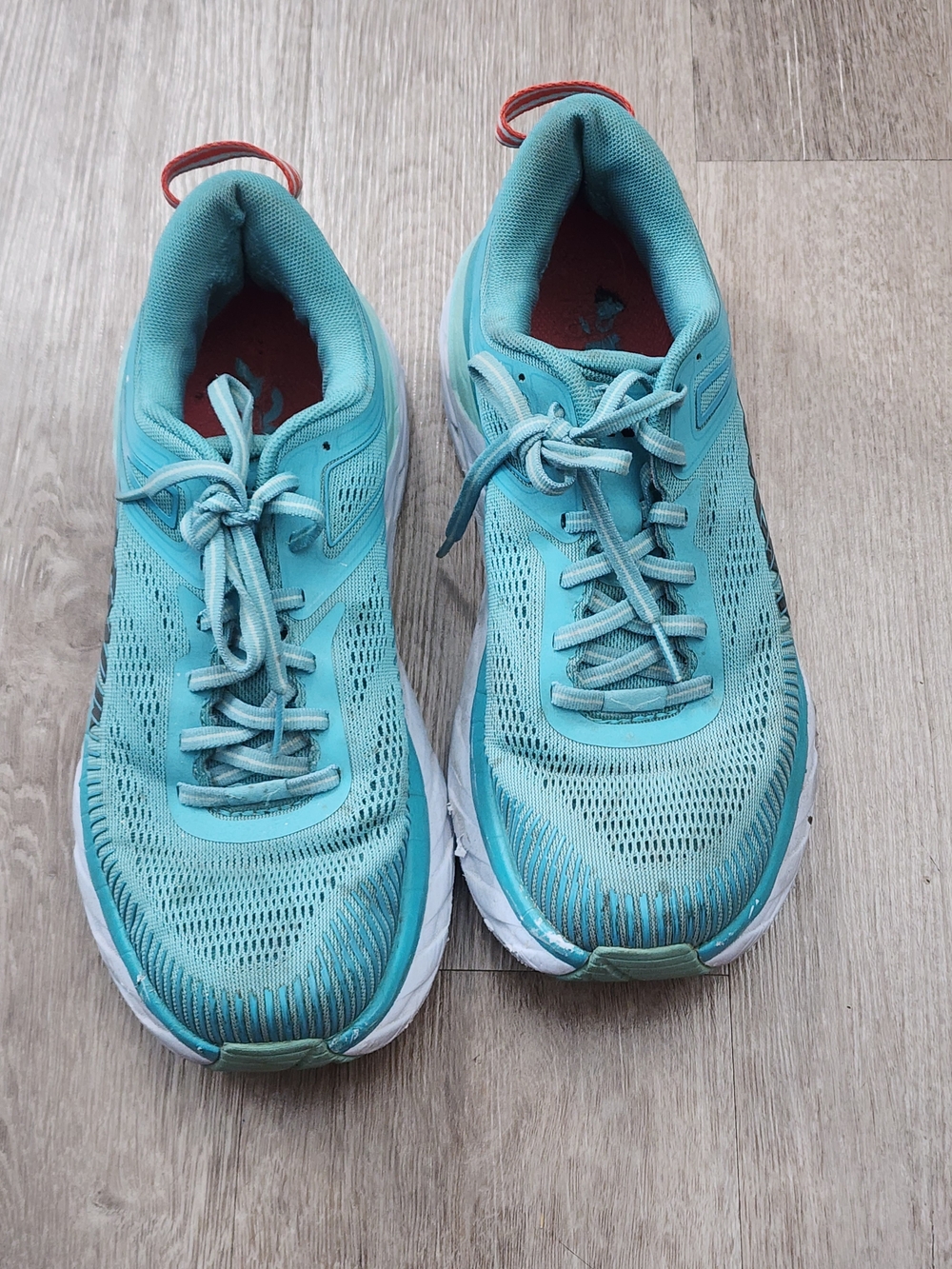 Hoka Bondi 7 Women's Teal Mesh Running Shoes